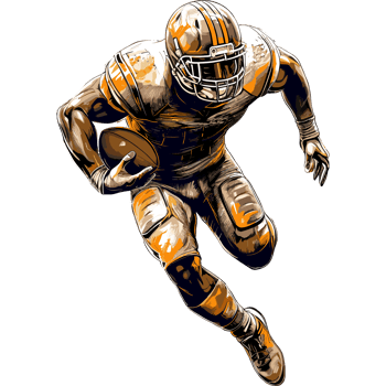 AI generated NFL Superbowl american football player's touchdown moment png