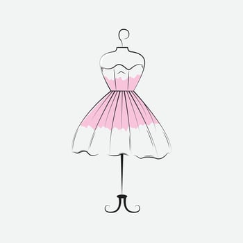 Women's clothing logo with hanger vector