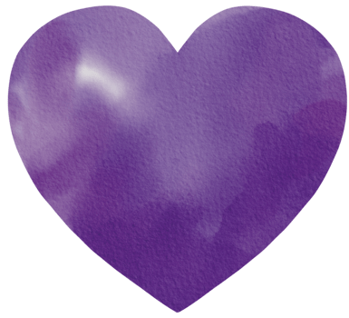 Purple Heart Watercolor Painting png
