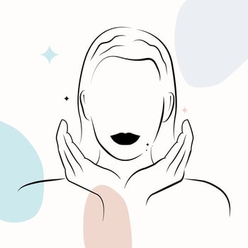 Short Hair Woman Simple Art Line Background vector