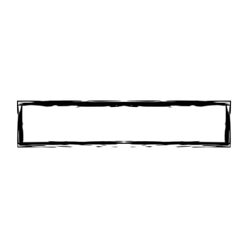 Grunge rectangular frame stamp. Ink empty black box. Rectangular border. Vector illustration isolated on white background