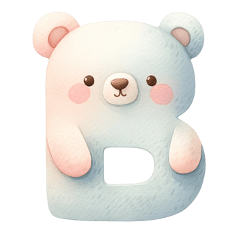 AI generated Watercolor baby bear alphabet In pastel color png