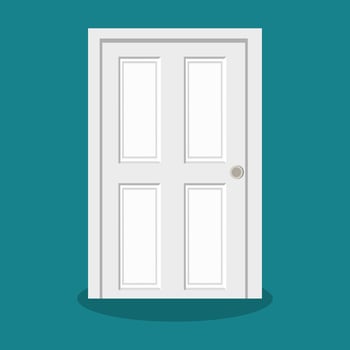 Closed door. house and rooms door. Building interior and exterior architectural element. vector illustration