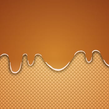 Cream Melted on Chocolate Wafer Background Vector Illustration