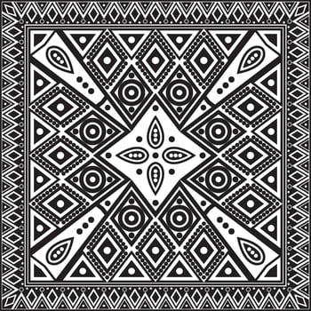 Vector black monochrome square national Indian patterns. National ethnic ornaments, borders, frames. colored decorations of the peoples of South America, Maya, Inca, Aztecs