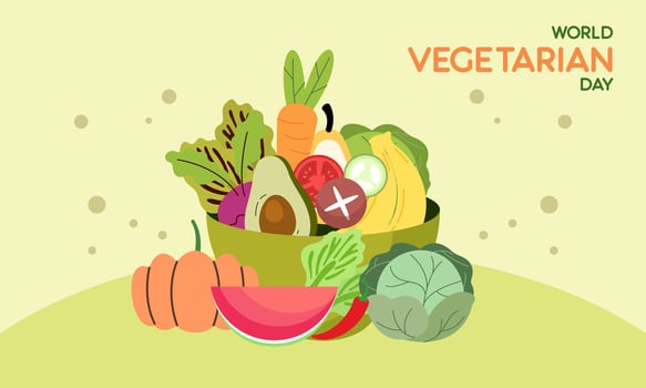 World vegetarian day celebration background vector