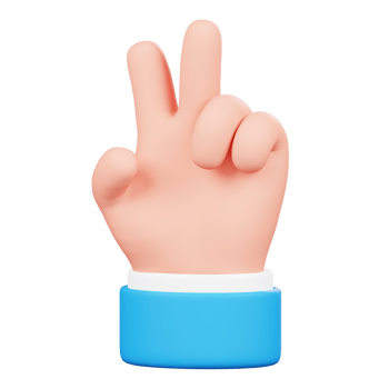 Peace gesture victory hand sign isolated. Human hand gesture cartoon icon. 3D Illustration png