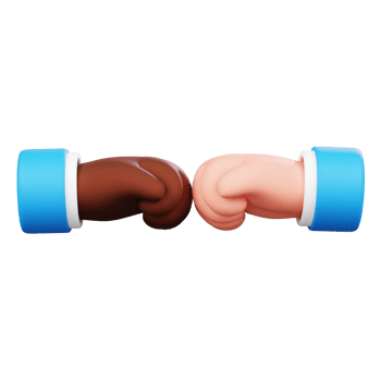 Fist Bump isolated. Human hand gesture cartoon icon. 3D Illustration. png