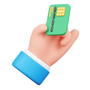 Hand holding card isolated. Human hand gesture cartoon icon. 3D Illustration. png