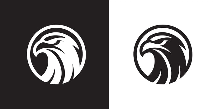 Eagle, falcon or hawk mascot logo design, bird head badge emblem vector icon