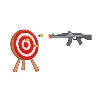 shotgun, bullet with arrow board illustration vector