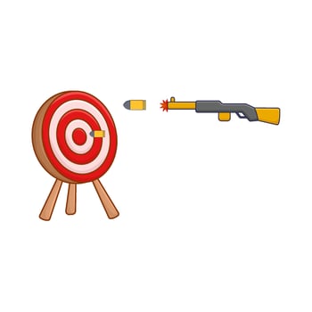 shotgun, bullet with arrow board illustration vector