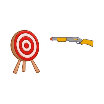 shotgun  with arrow board illustration vector
