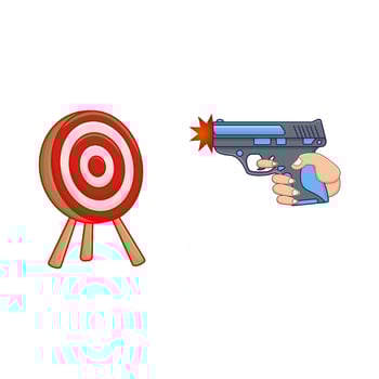 shotgun  with arrow board illustration vector