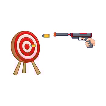 shotgun, bullet with arrow board illustration vector