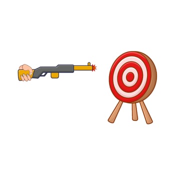shotgun  with arrow board illustration vector