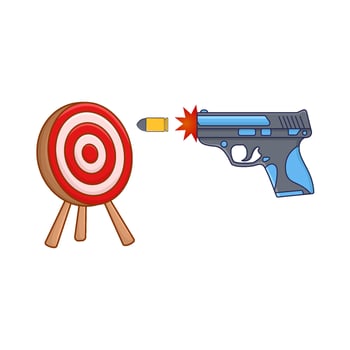 shotgun, bullet with arrow board illustration vector