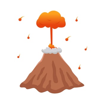 volcano lava fire with smoke  illustration vector