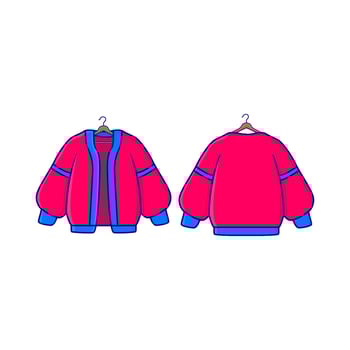 cardigan knit in hanger illustration vector