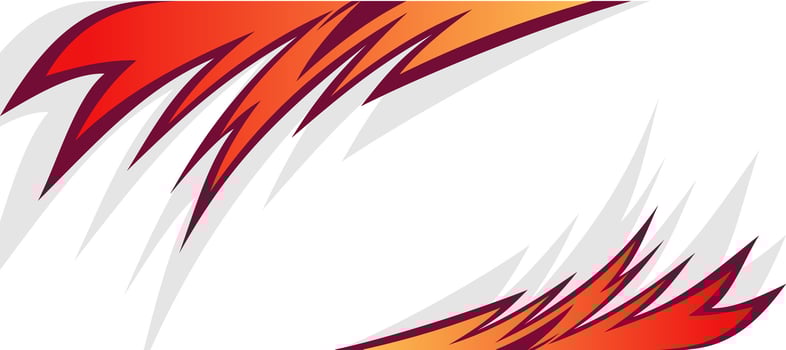 red hot flames racing car livery decal sticker background vector