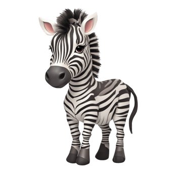 AI generated 3d Cute Zebra png