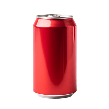 AI generated red soda can isolated on transparent background PNG image