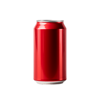 AI generated red soda can on transparent background PNG image