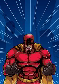 Screaming Superhero Background vector