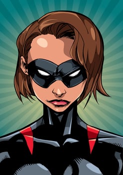 Superheroine Portrait Ray Light vector