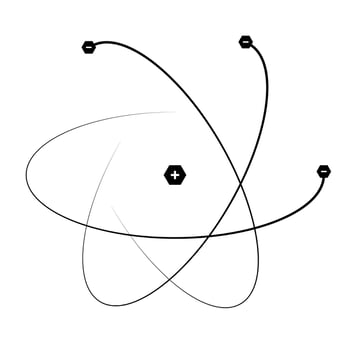 Atom icon, vector illustration