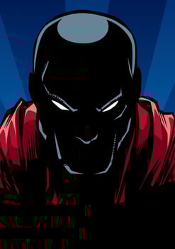 Superhero Portrait at Night Silhouette vector