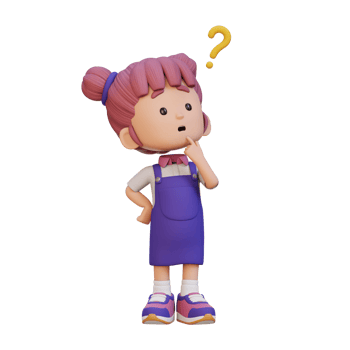3D cute girl thinking clueless png