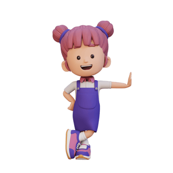 3D girl character laying on transparent wall png