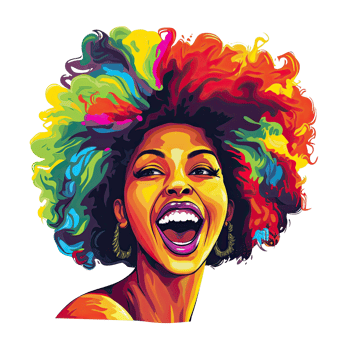 AI generated Charming afro girl concept for your project png