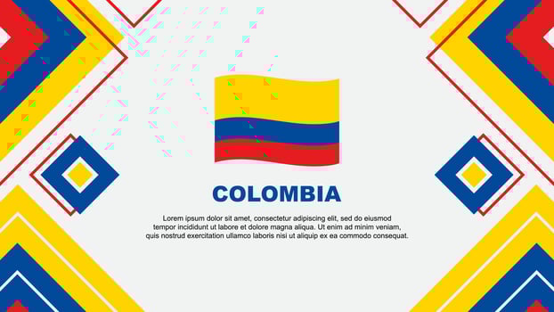 Colombia Flag Abstract Background Design Template. Colombia Independence Day Banner Wallpaper Vector Illustration. Colombia Background
