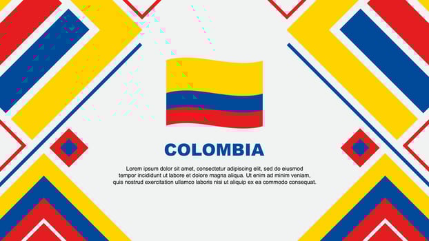 Colombia Flag Abstract Background Design Template. Colombia Independence Day Banner Wallpaper Vector Illustration. Colombia Flag