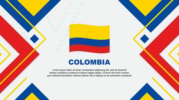 Colombia Flag Abstract Background Design Template. Colombia Independence Day Banner Wallpaper Vector Illustration. Colombia Illustration