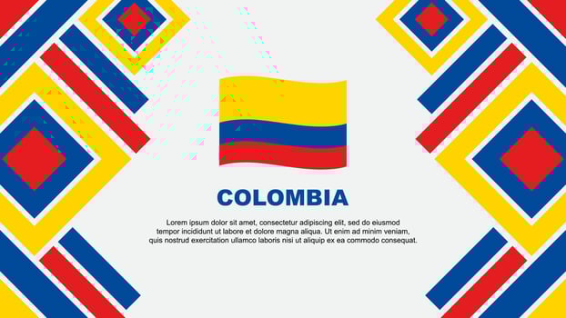 Colombia Flag Abstract Background Design Template. Colombia Independence Day Banner Wallpaper Vector Illustration. Colombia