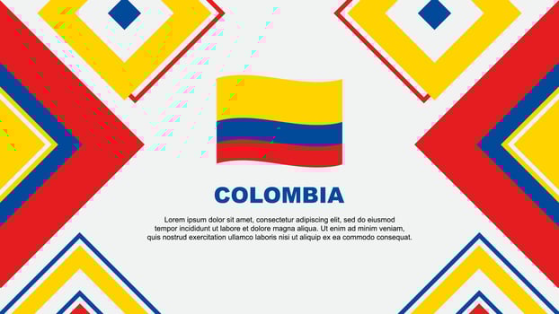 Colombia Flag Abstract Background Design Template. Colombia Independence Day Banner Wallpaper Vector Illustration. Colombia Independence Day