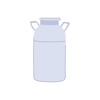 cow metal milk can cartoon vector illustration
