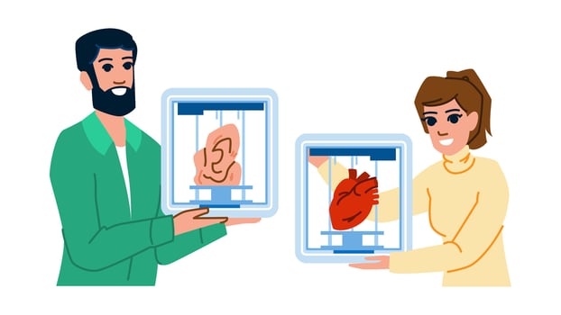 medical 3d printing organ vector