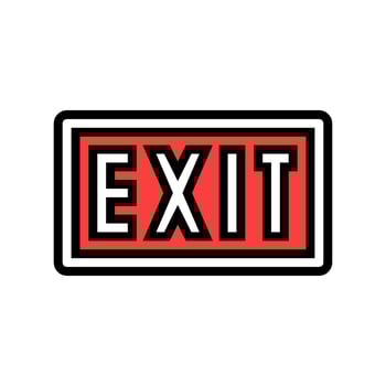 exit close color icon vector illustration