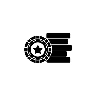Poker chips concept line icon. Simple element illustration. Poker chips concept outline symbol design. vector