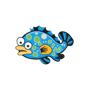 cute and fresh coral fish illustration in flat design Pro PNG C