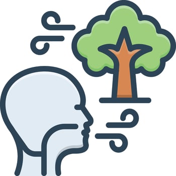 Color icon for breathing vector