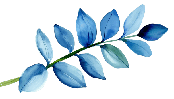 AI generated Watercolor blue branch leaves floral plant forest herbs isolated on white background. Botanical spring summer leaf illustration for wedding invitation card, frame and wreath. png