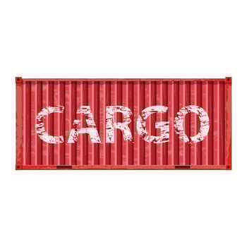 Freight shipping, metall red cargo container. logistics and transportation. Vector illustration isolated on white background