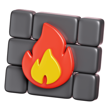 Firewall isolated. Computer network security icon. 3D illustration png