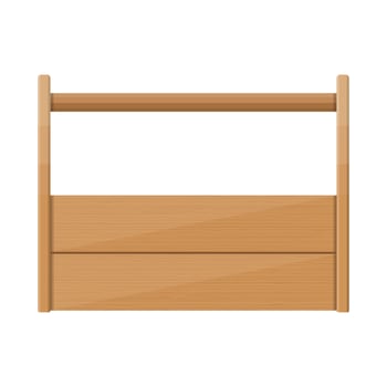 Empty wooden toolbox, vector illustration in flat style