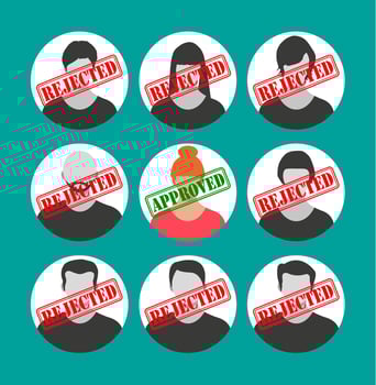 Human resources management concept, searching professional staff, work. Found right resume. Vector illustration in flat style
